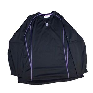 Colorado Rockies Pullover Mens 2XL Black MLB Majestic Therma Base Sweatshirt